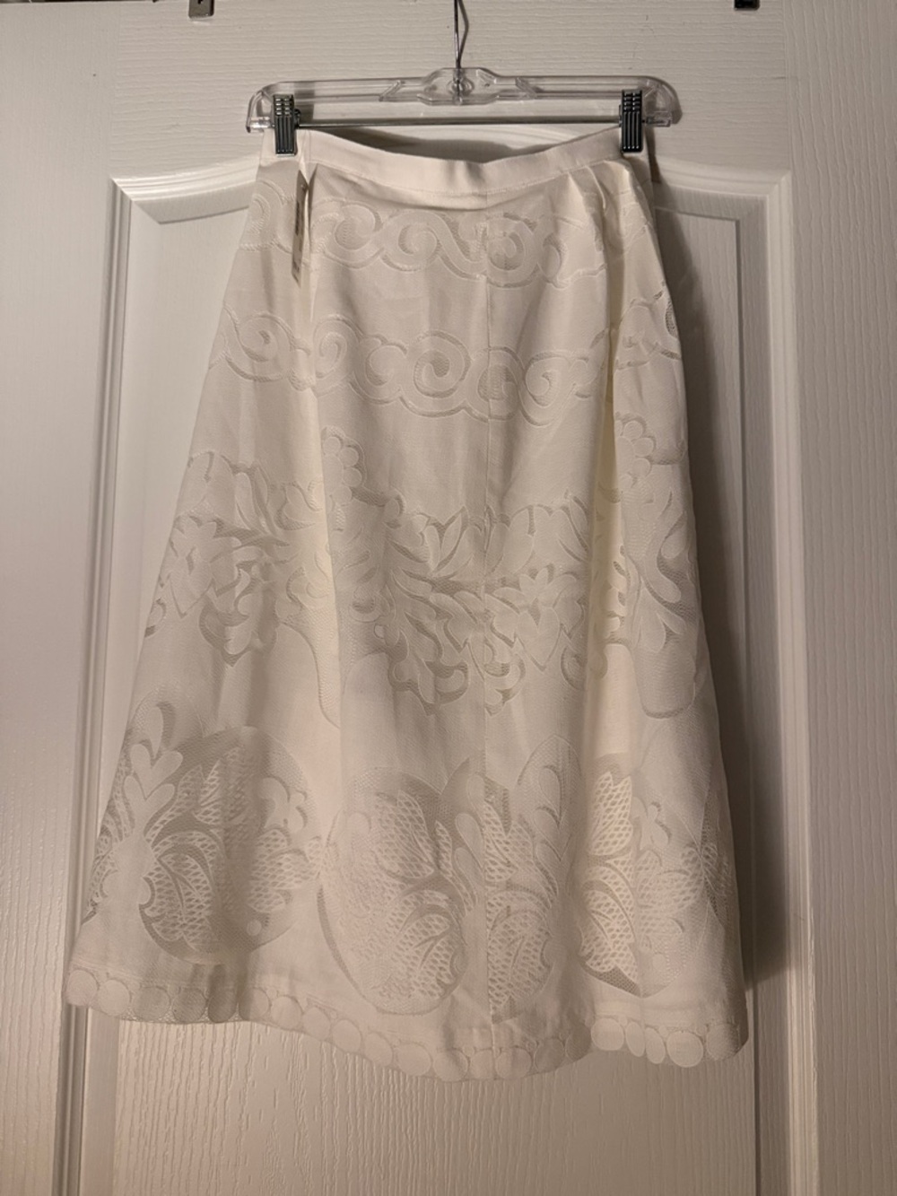 New J. Crew Cream A-Line Floral Jacquard Skirt Sz Xs.